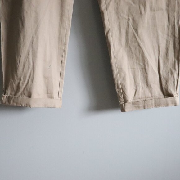 Love & Legend Pleated High Waist Paperbag 18 Beige Linen Office Trouser Pants - Picture 9 of 12